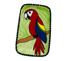 McKenzie Towne Scarlet Macaw Plate