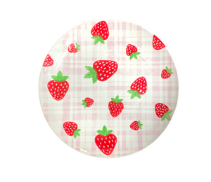 McKenzie Towne Strawberry Plaid Plate