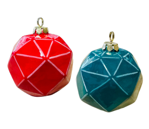 McKenzie Towne Jewel Toned Faceted Ornament